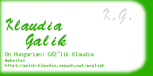 klaudia galik business card